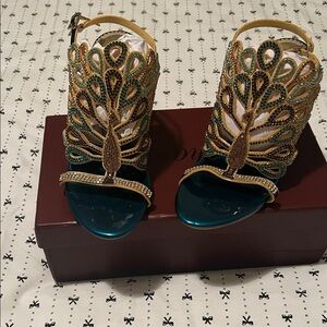 Elegant Peacock-Inspired Heels
